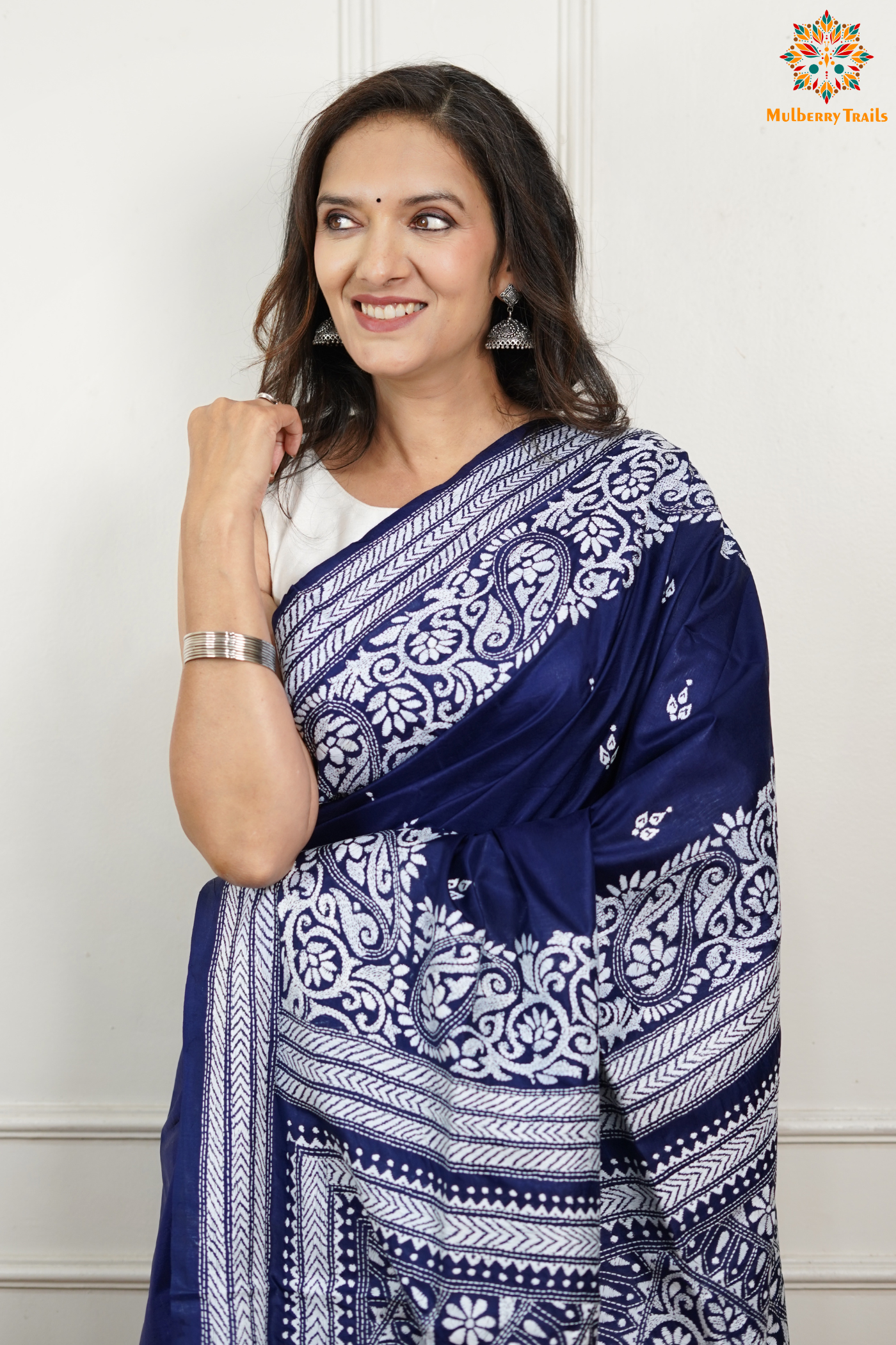 - Kantha Embroidery Saree
- Pure Silk Saree with Kantha Work
- Handwoven Silk Saree for Weddings
- Luxury Kantha Silk Saree
- Premium Sarees for Festive Occasions