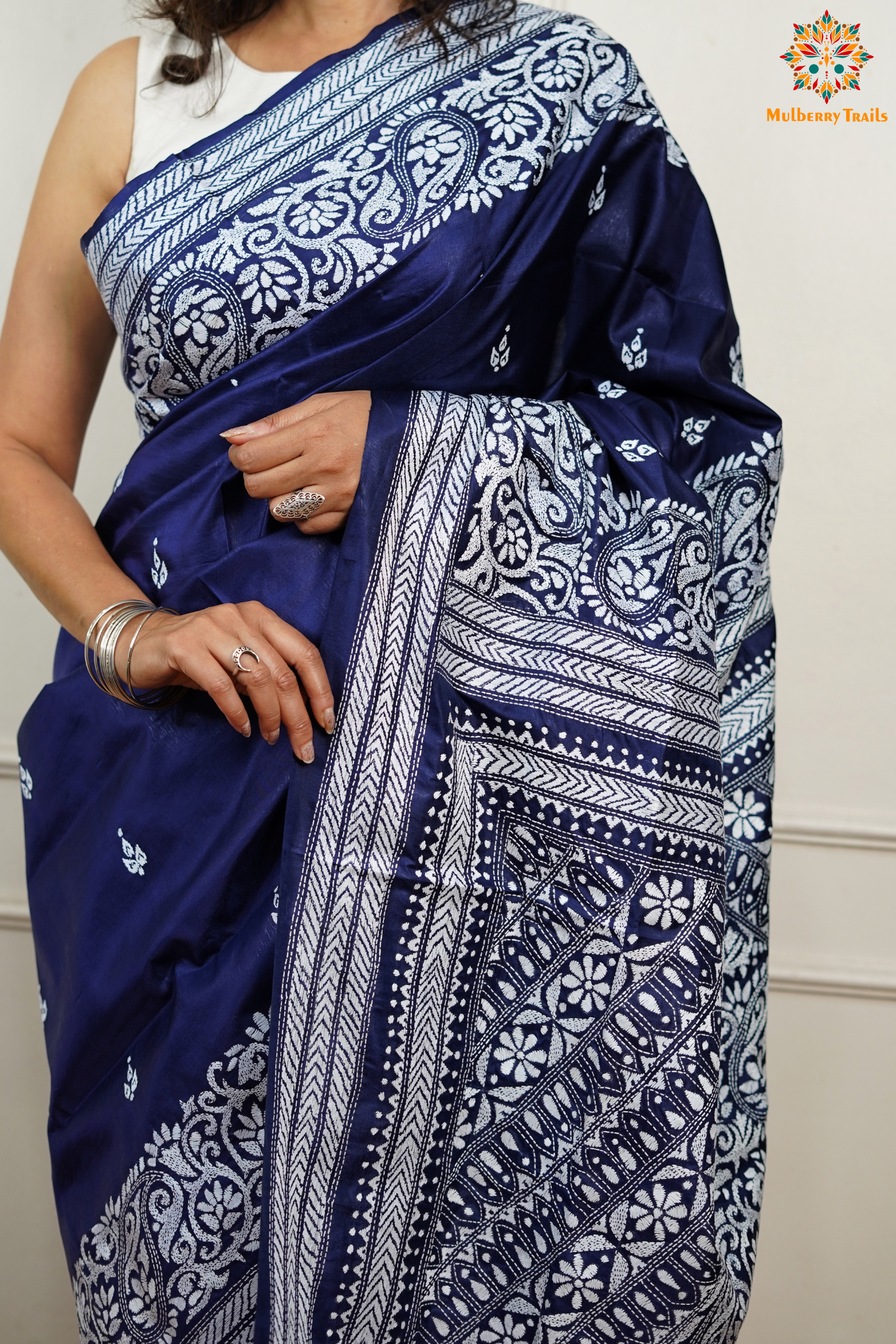 - Kantha Embroidery Saree
- Pure Silk Saree with Kantha Work
- Handwoven Silk Saree for Weddings
- Luxury Kantha Silk Saree
- Premium Sarees for Festive Occasions