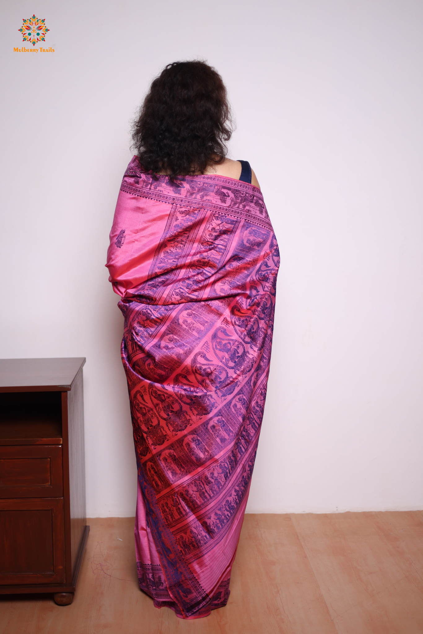 Bishnupadi: Pure Silk Resham Baluchari _ Pink