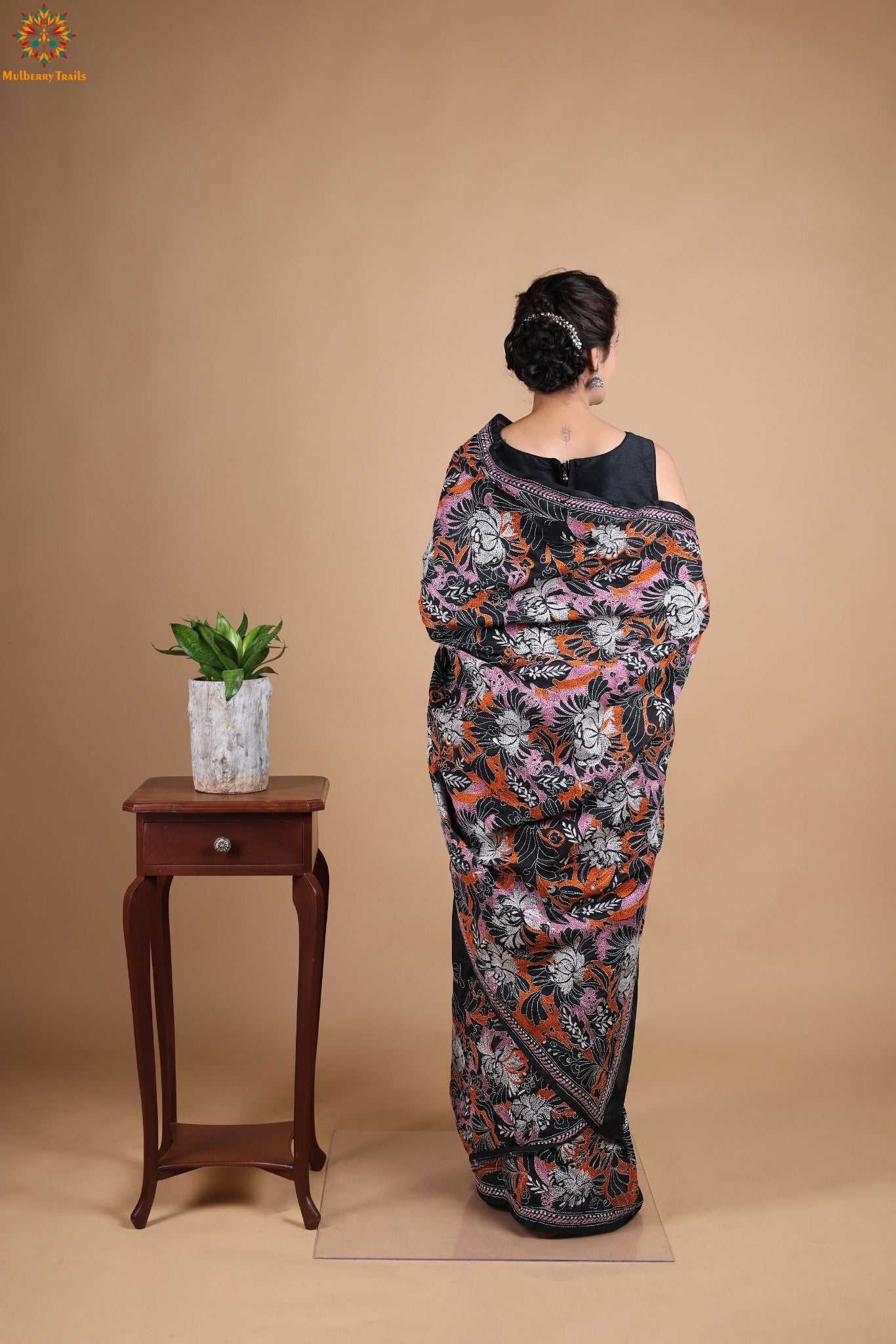 Koyna - Art Silk Kantha Embroidery Saree