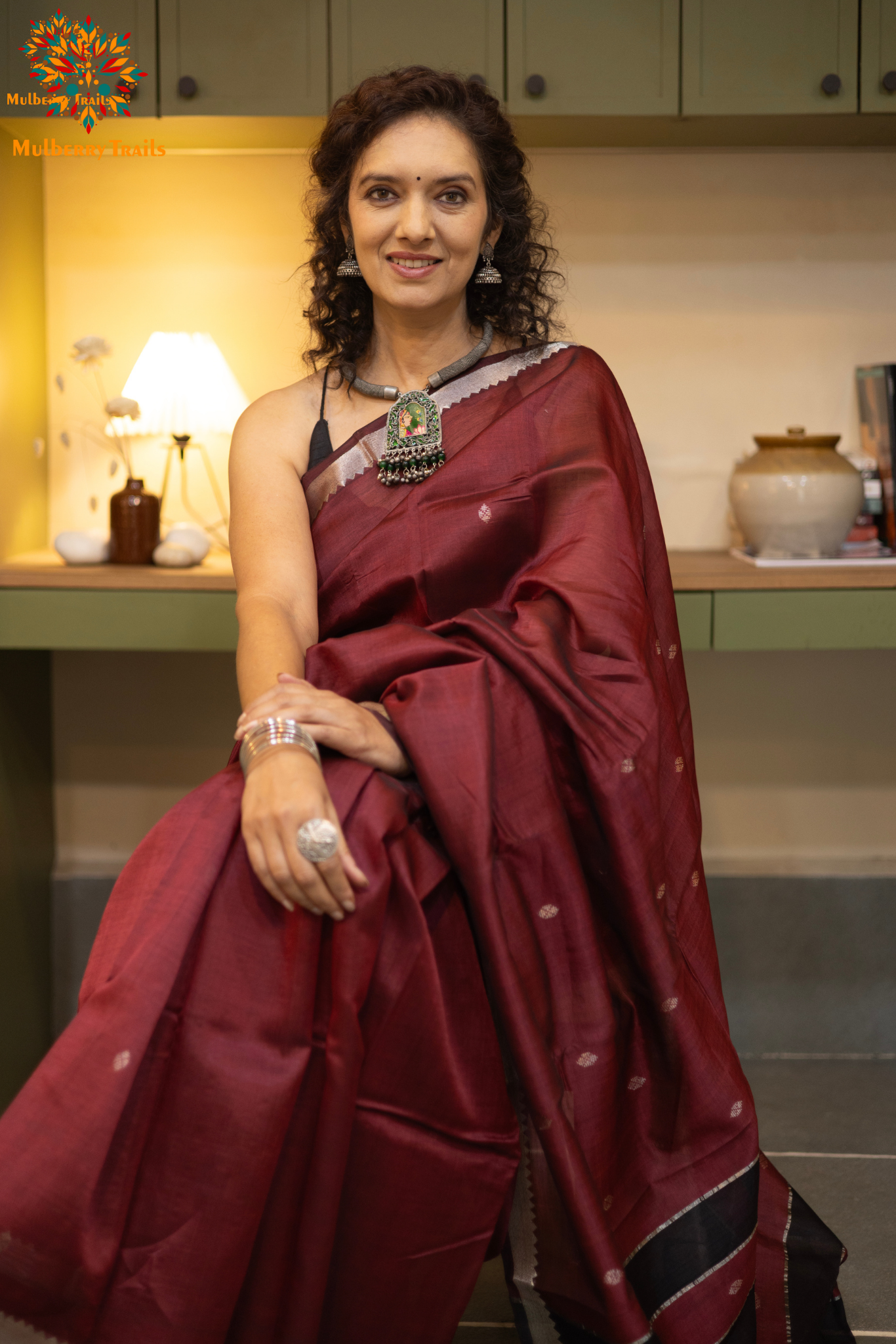 Neera: Mangalgiri Cotton Silk Saree_Maroon