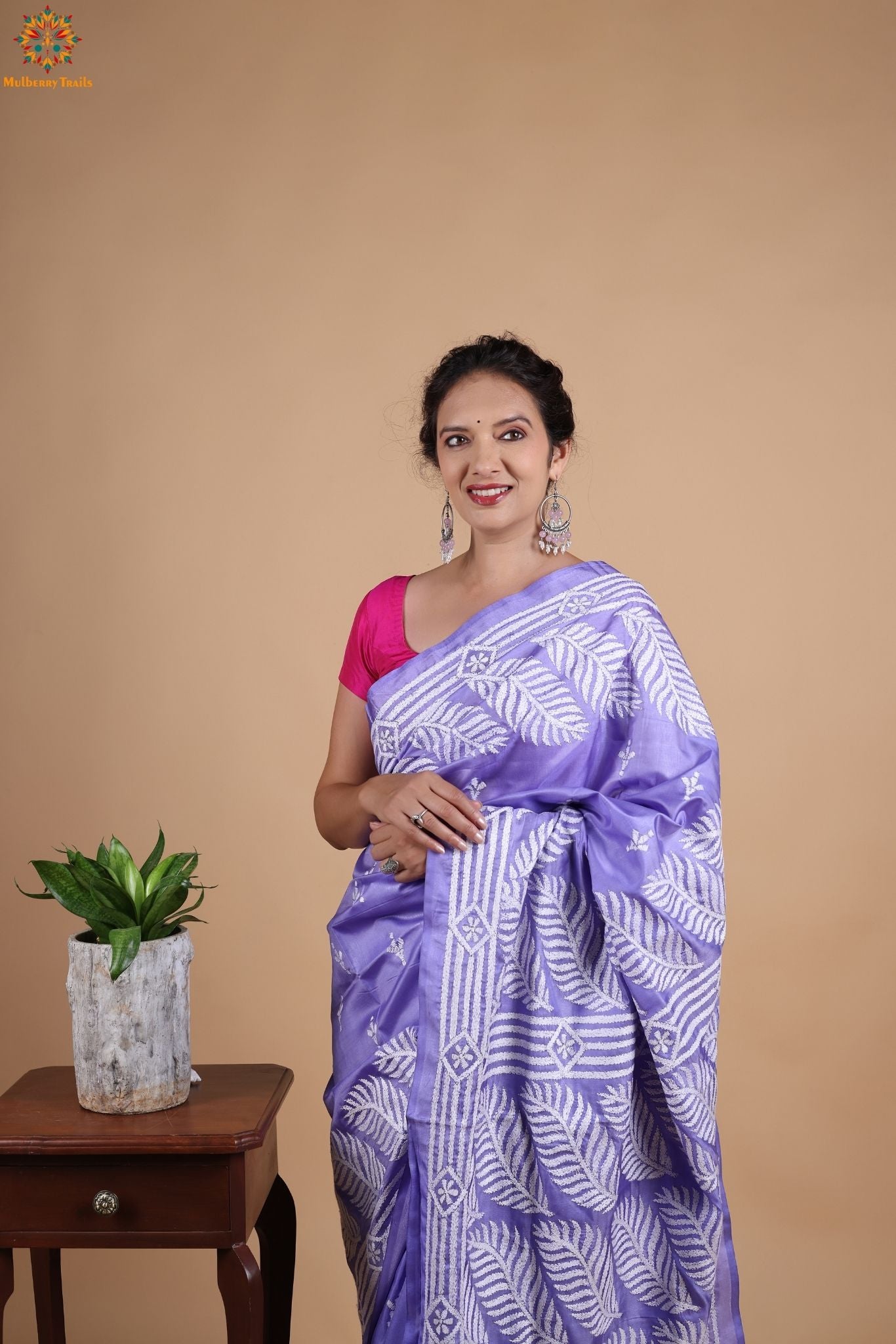 Koyna - Art Silk Kantha Embroidery Saree