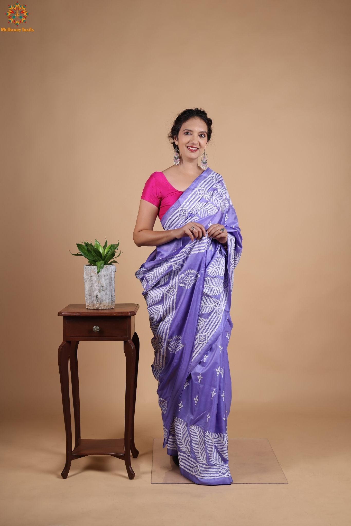 Koyna - Art Silk Kantha Embroidery Saree