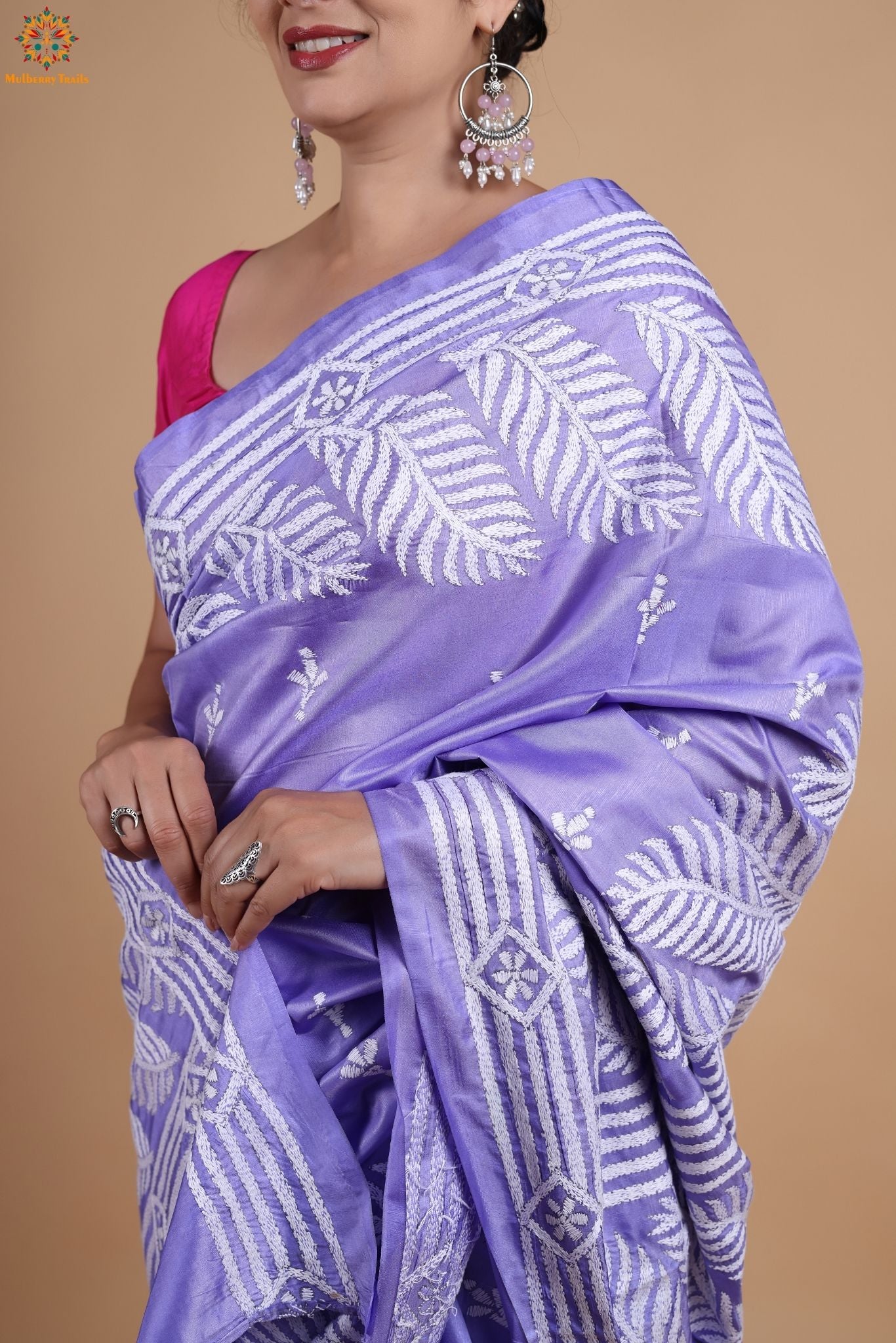 Koyna - Art Silk Kantha Embroidery Saree