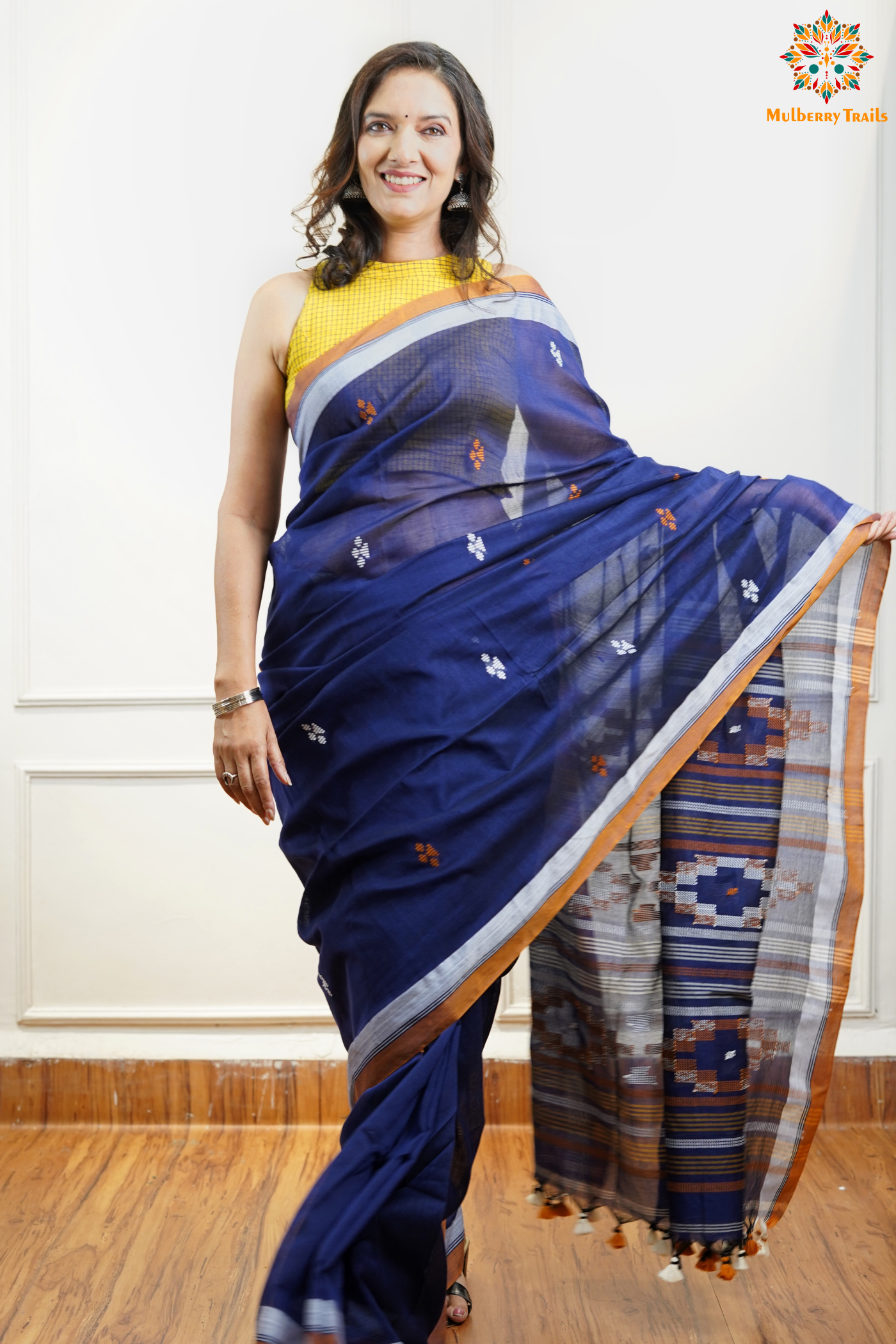 Cotton Handloom Saree
Pure Cotton Saree with for office wear.
Model is wearing cotton saree for office, day outing, casual wear.
Handloom saree, handloom mark, handwoven saree
Luxury Pure cotton Saree
Premium Sarees for office wear. sankranti, govt festivals, formal occassions, army events