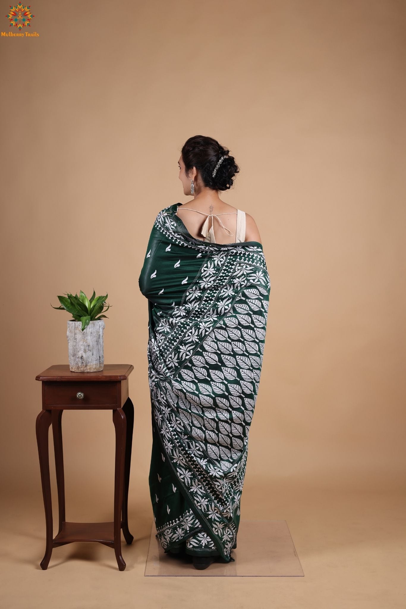 Koyna - Art Silk Kantha Embroidery Saree