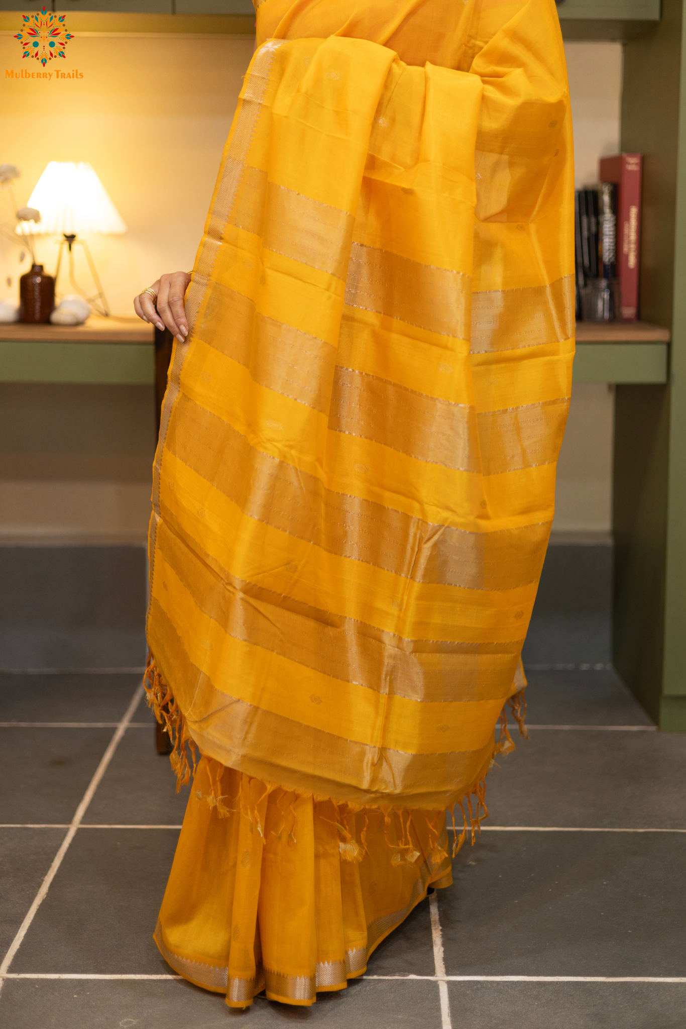 Neera: Mangalgiri Cotton Silk Saree_Yellow