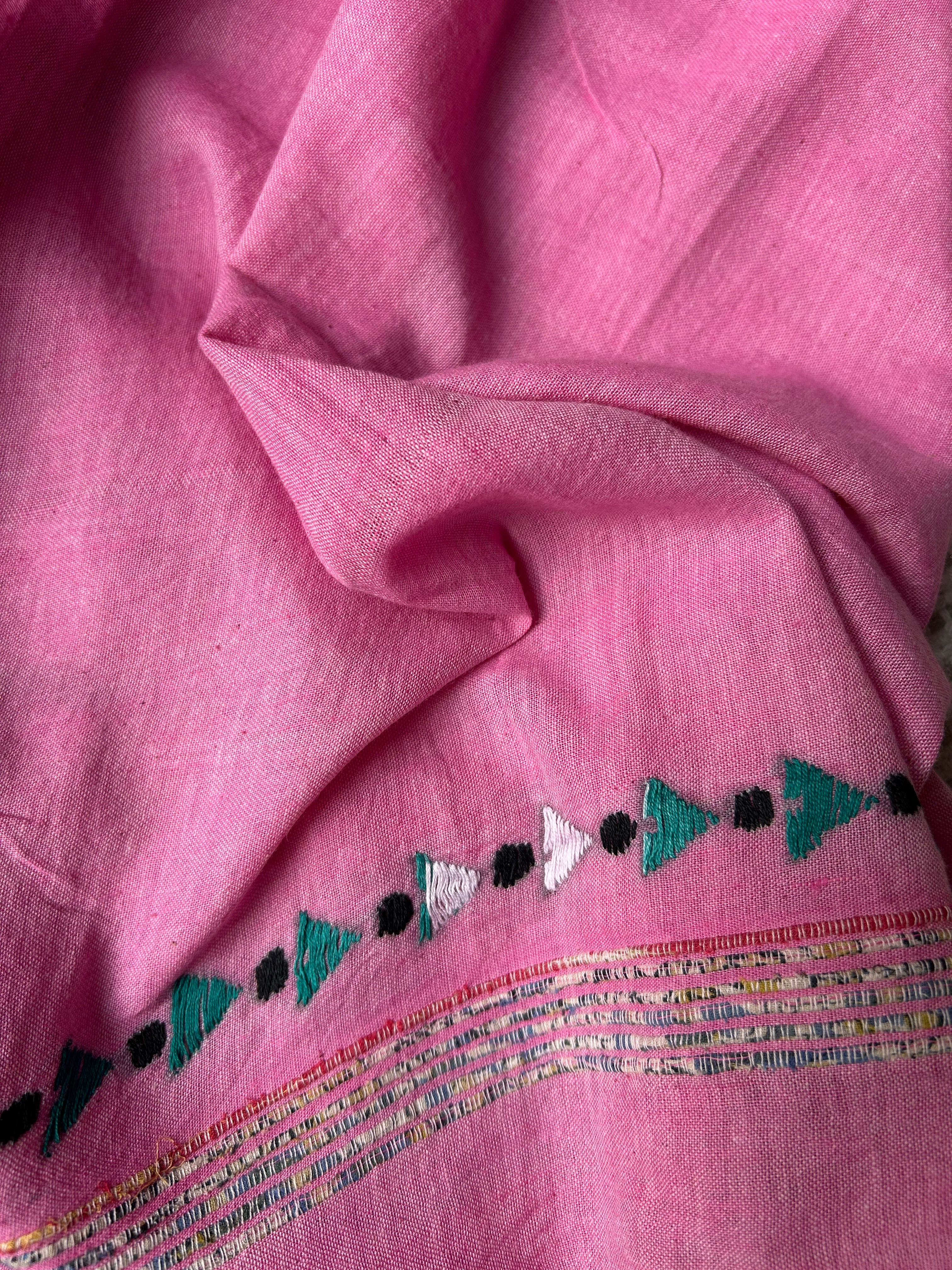 Vipas: Cotton Handloom Saree with Kantha Embroidery