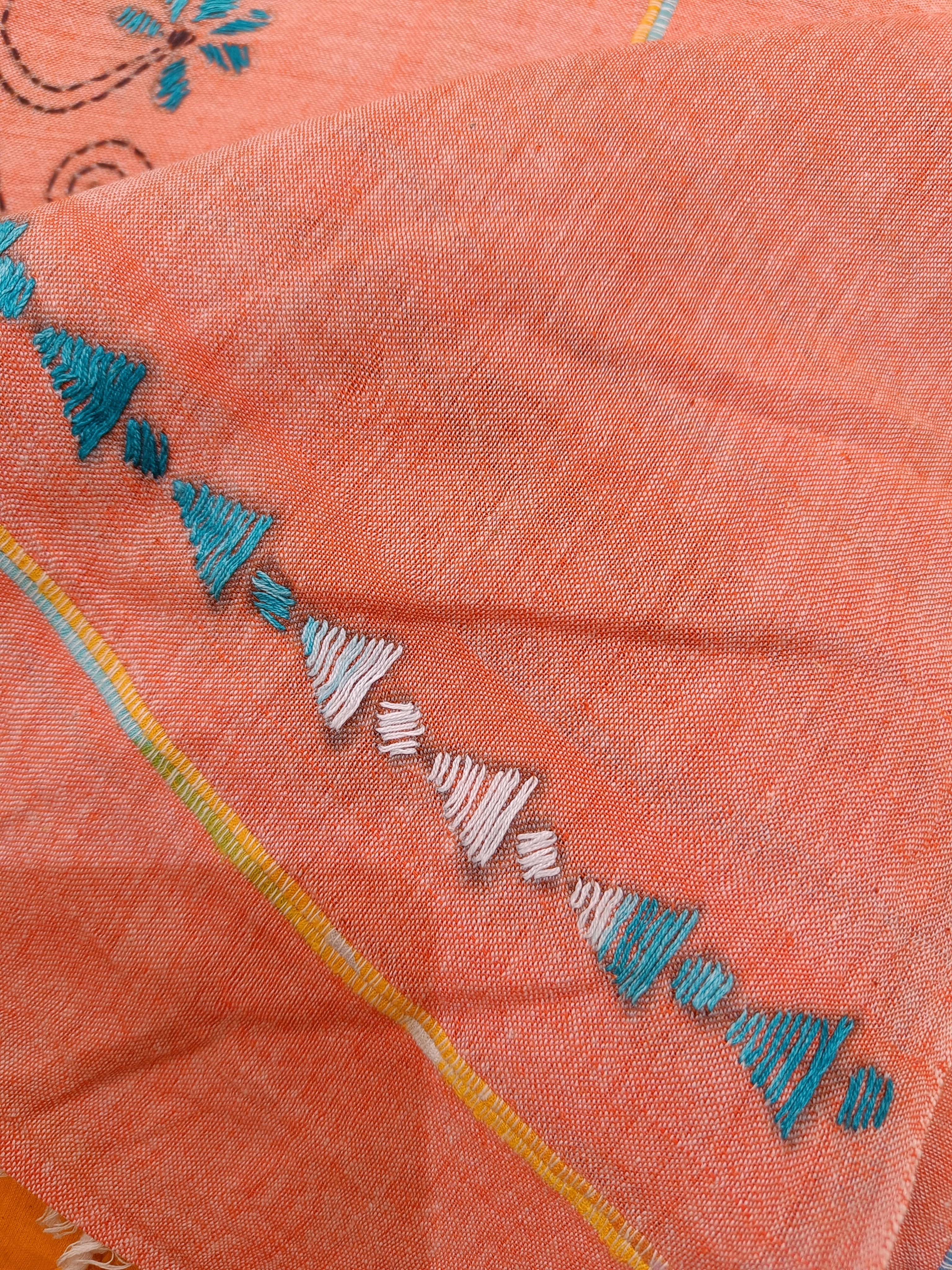 Vipas: Cotton Handloom Saree with Kantha Embroidery