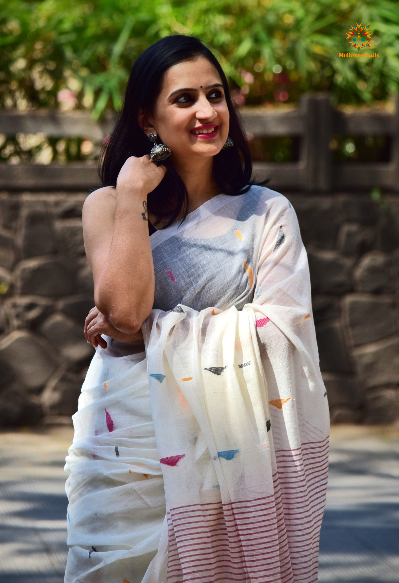 Shubhra: Handwoven Cotton Jamdani Saree _ White