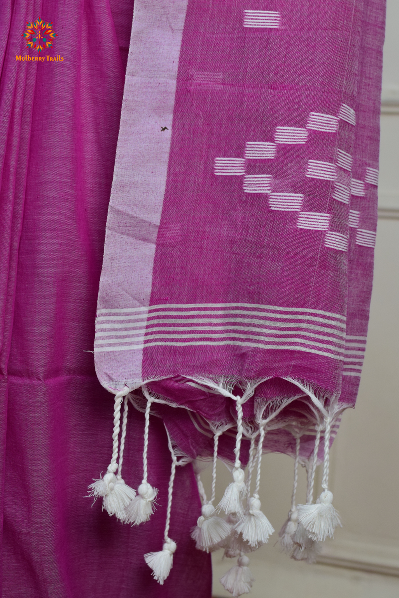 Yami: Flowy Summer Cotton Saree Purple