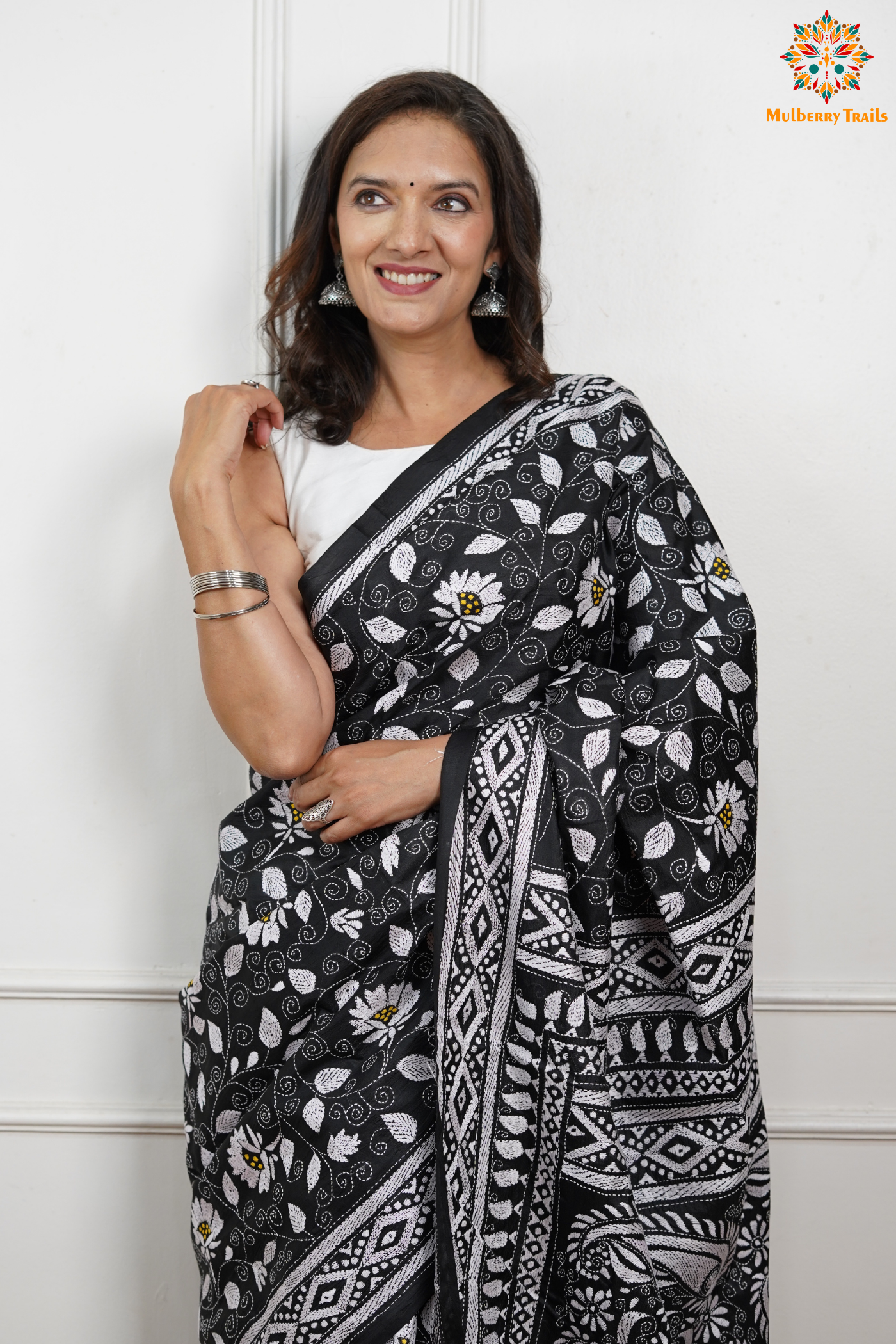 - Kantha Embroidery Saree 
- Pure Silk Saree with Kantha Work 
- Handwoven Silk Saree for Weddings 
- Luxury Kantha Silk Saree 
- Premium Sarees for Festive Occasions 