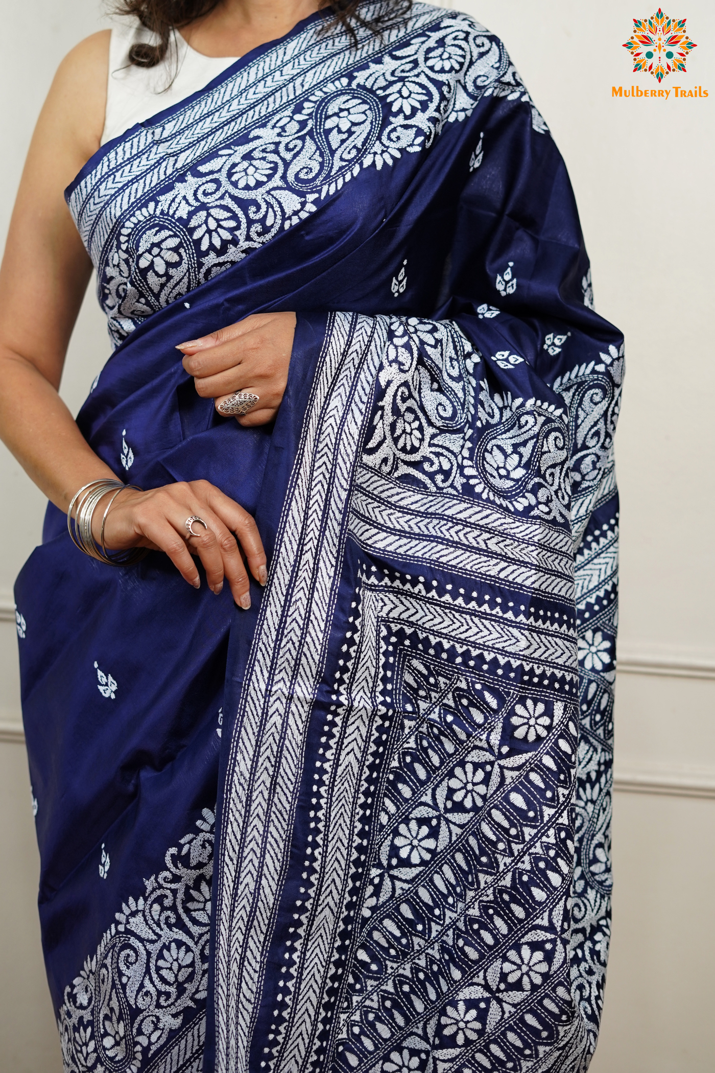 - Kantha Embroidery Saree 
- Pure Silk Saree with Kantha Work 
- Handwoven Silk Saree for Weddings 
- Luxury Kantha Silk Saree 
- Premium Sarees for Festive Occasions 