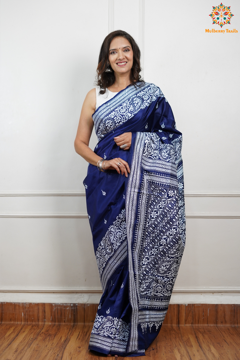 - Kantha Embroidery Saree 
- Pure Silk Saree with Kantha Work 
- Handwoven Silk Saree for Weddings 
- Luxury Kantha Silk Saree 
- Premium Sarees for Festive Occasions 