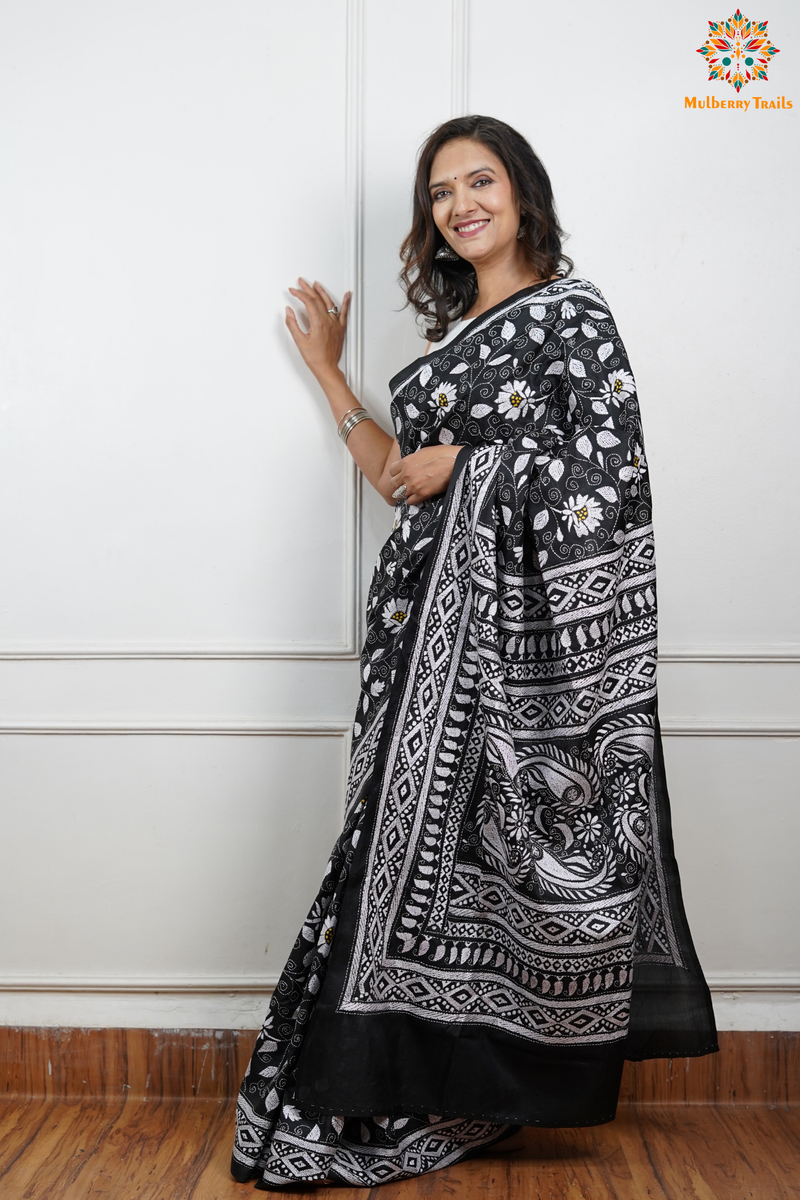 - Kantha Embroidery Saree 
- Pure Silk Saree with Kantha Work 
- Handwoven Silk Saree for Weddings 
- Luxury Kantha Silk Saree 
- Premium Sarees for Festive Occasions 