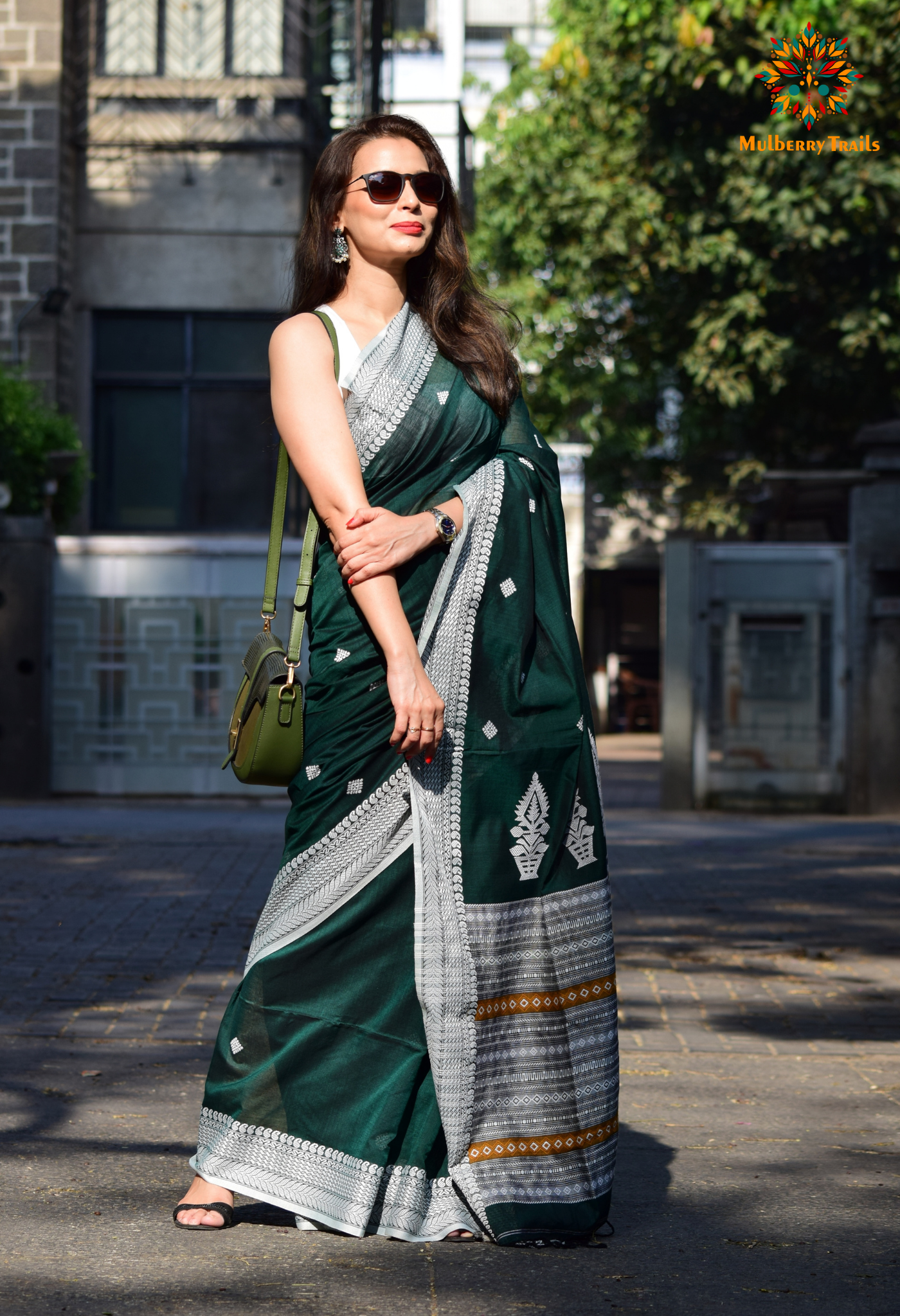 Ahana: Premium Handwoven Cotton Saree - Green