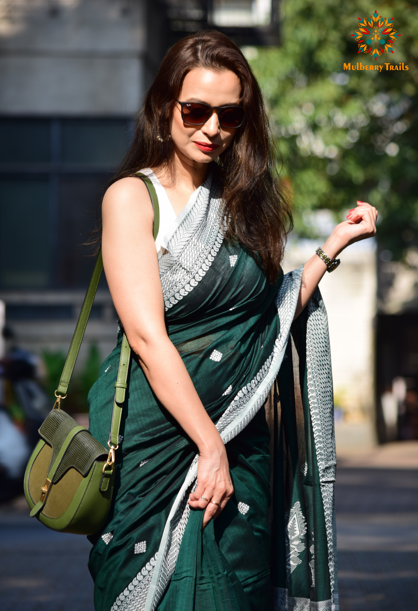 Ahana: Premium Handwoven Cotton Saree - Green