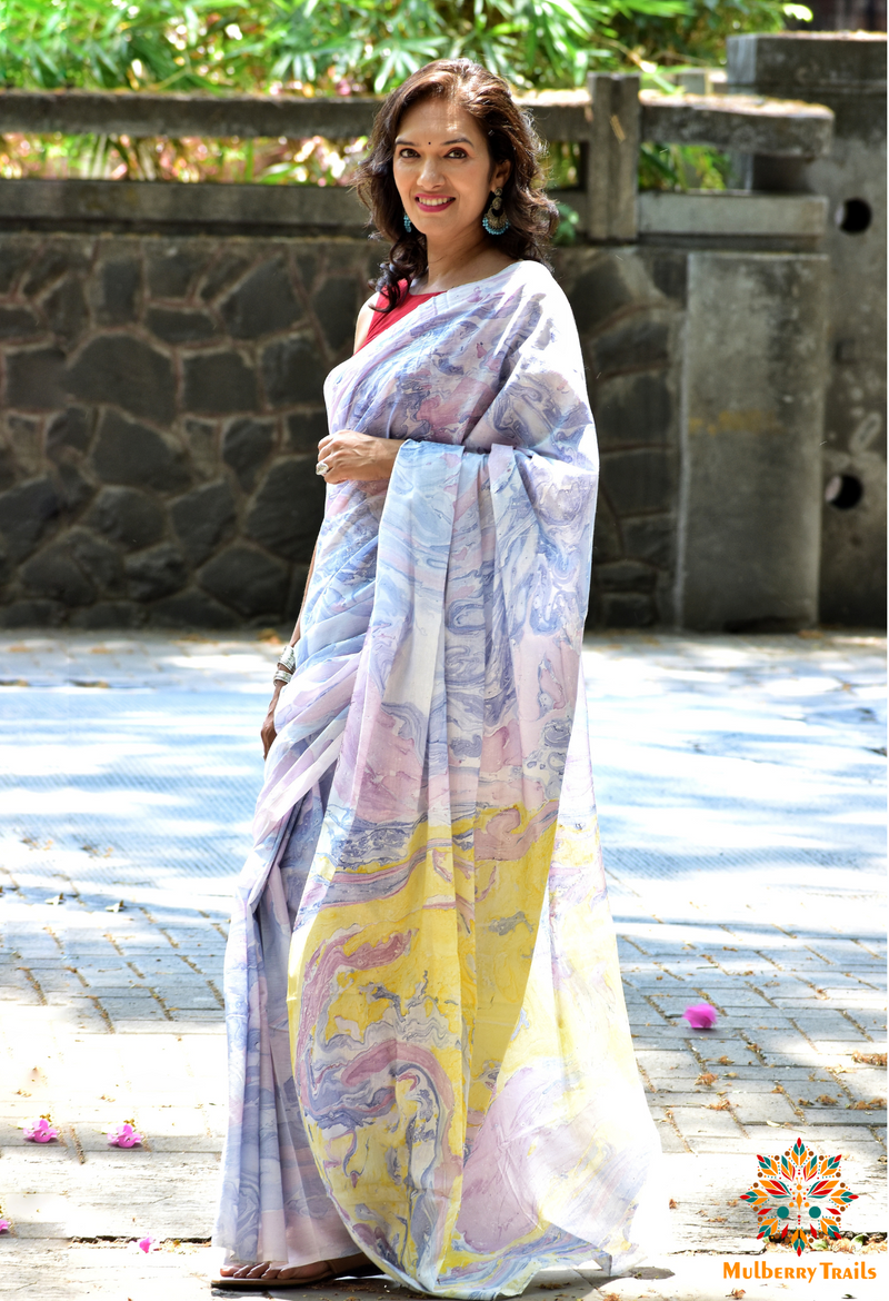 Ravi : Cotton Marble Saree