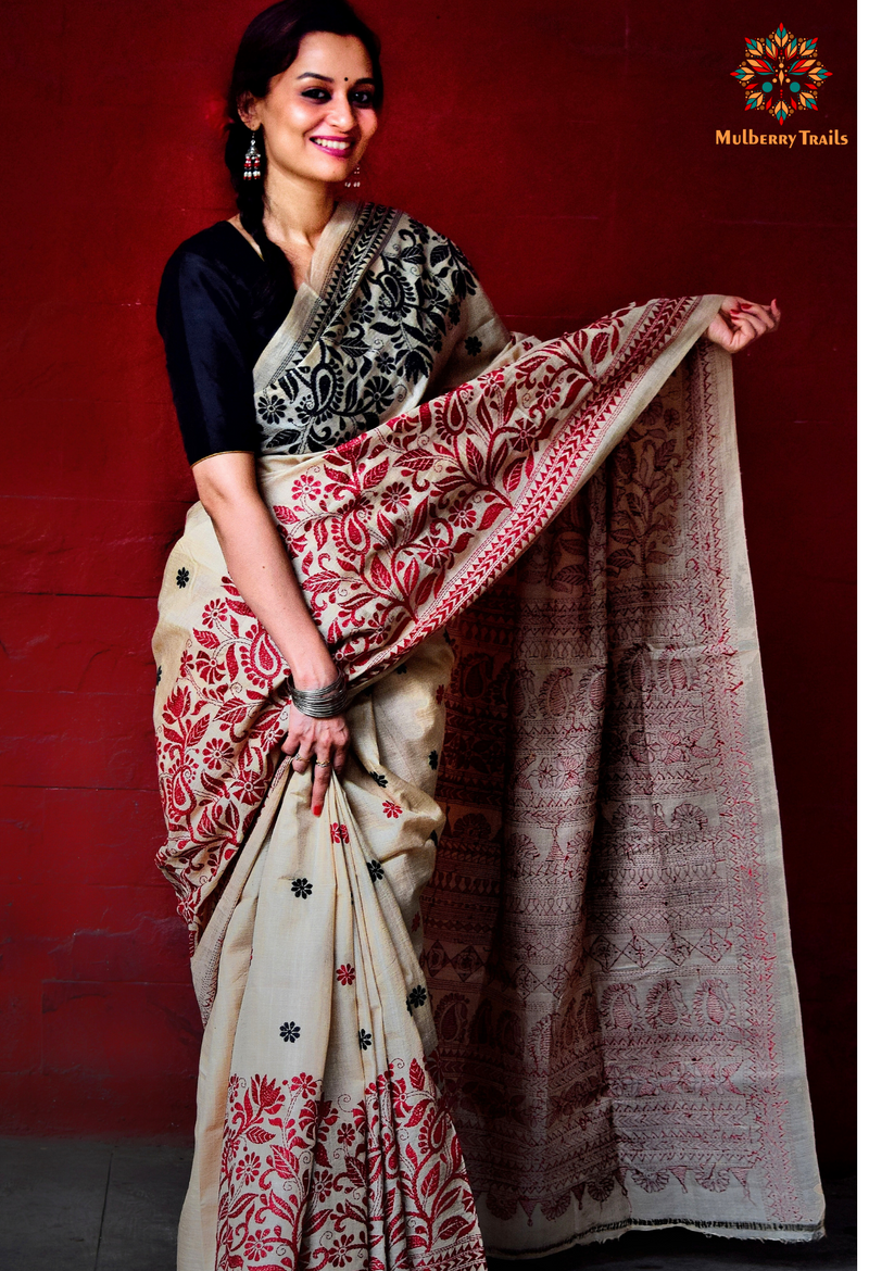 New Collection Half Embroidery Saree For Ladies at Rs.1650/Piece in  palanpur offer by Mayur Family Shop
