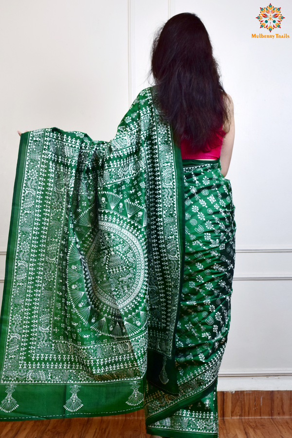 Rima - Bangalore Silk Saree with Warli Embroidery Saree