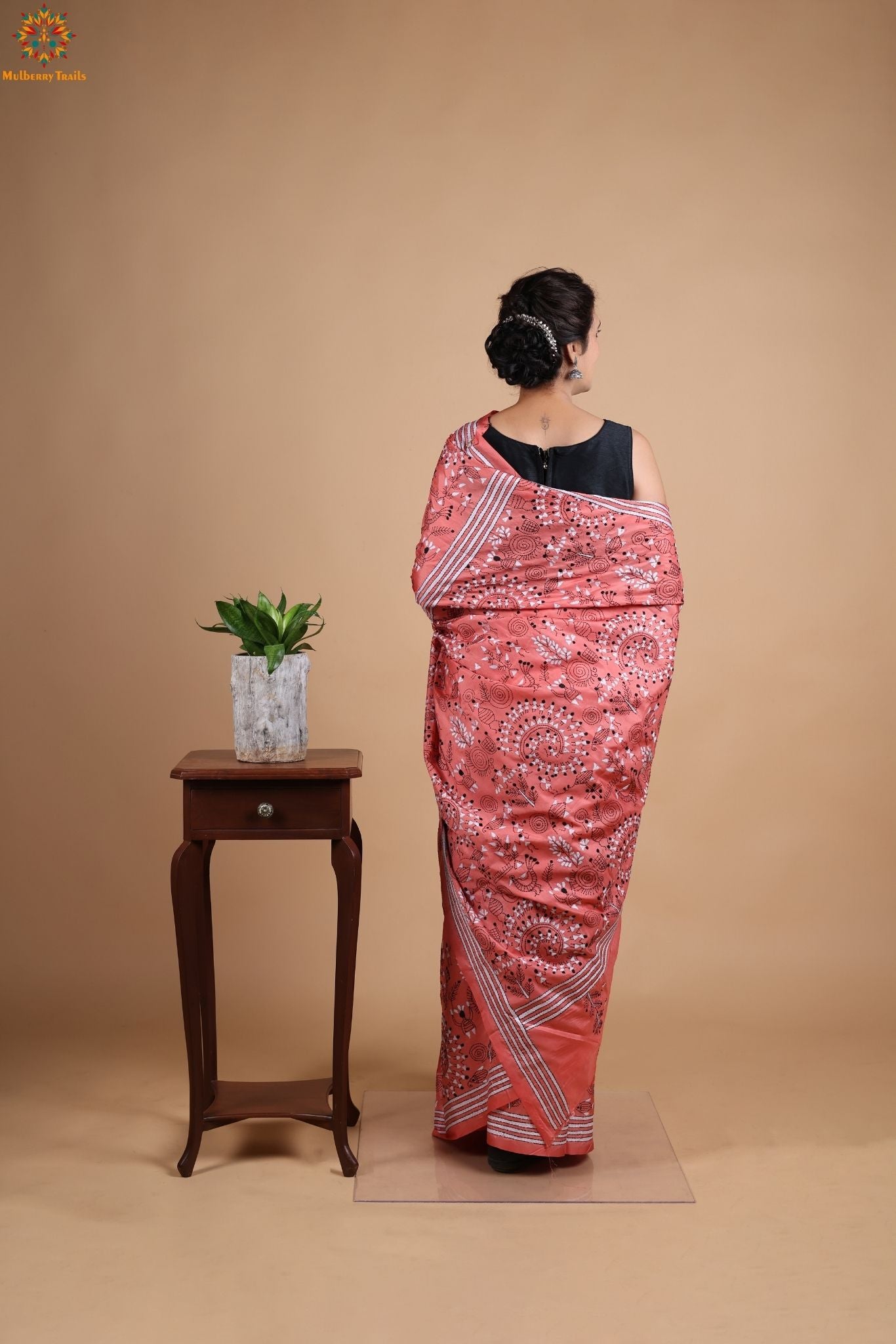 Koyna - Art Silk Kantha Embroidery Saree