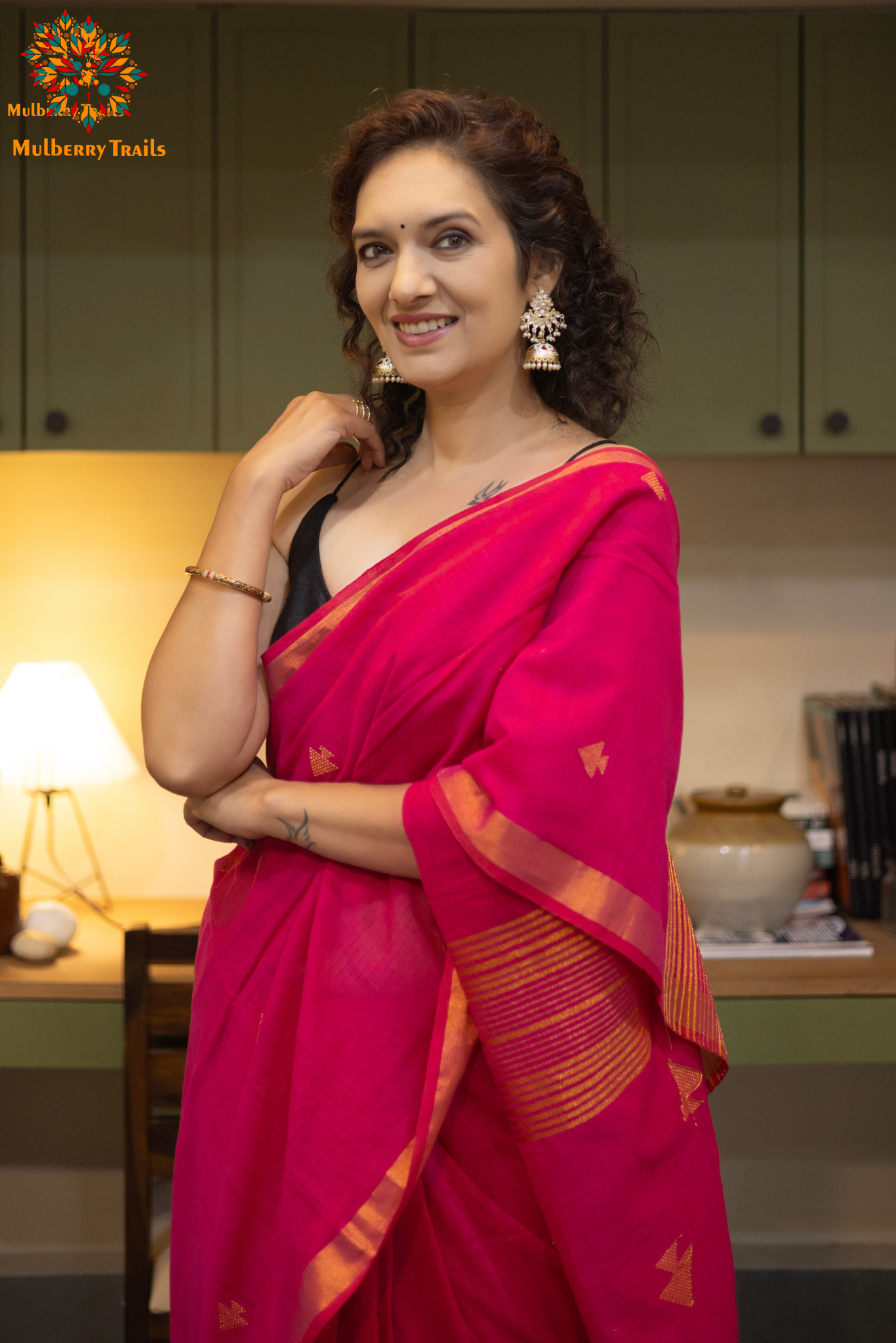 Ravi: Flowy Mul Cotton Jamdani Saree
