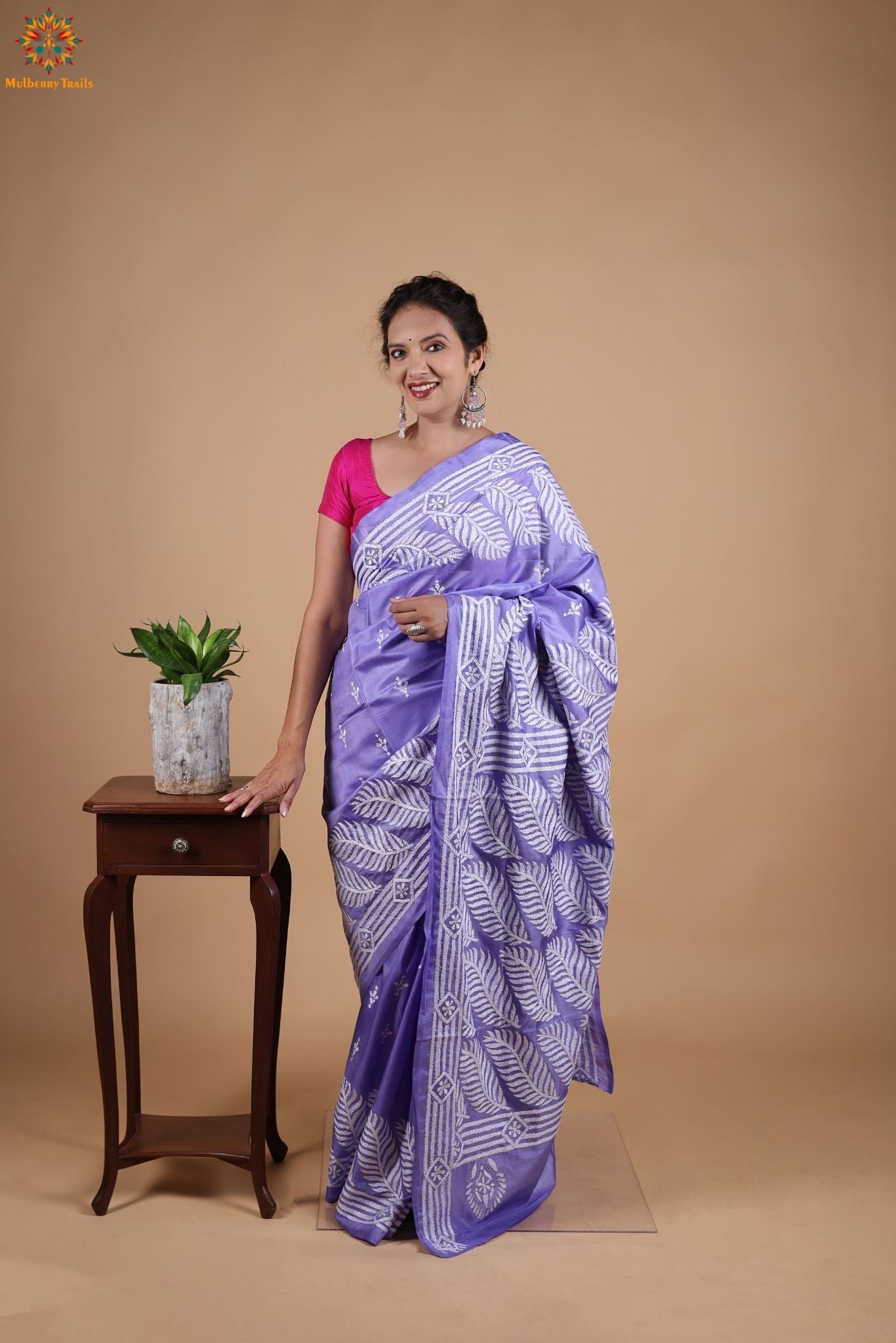 Koyna - Art Silk Kantha Embroidery Saree