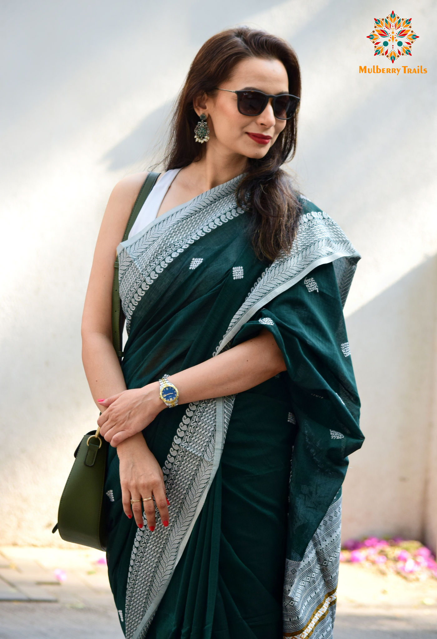 Ahana: Premium Handwoven Cotton Saree - Green