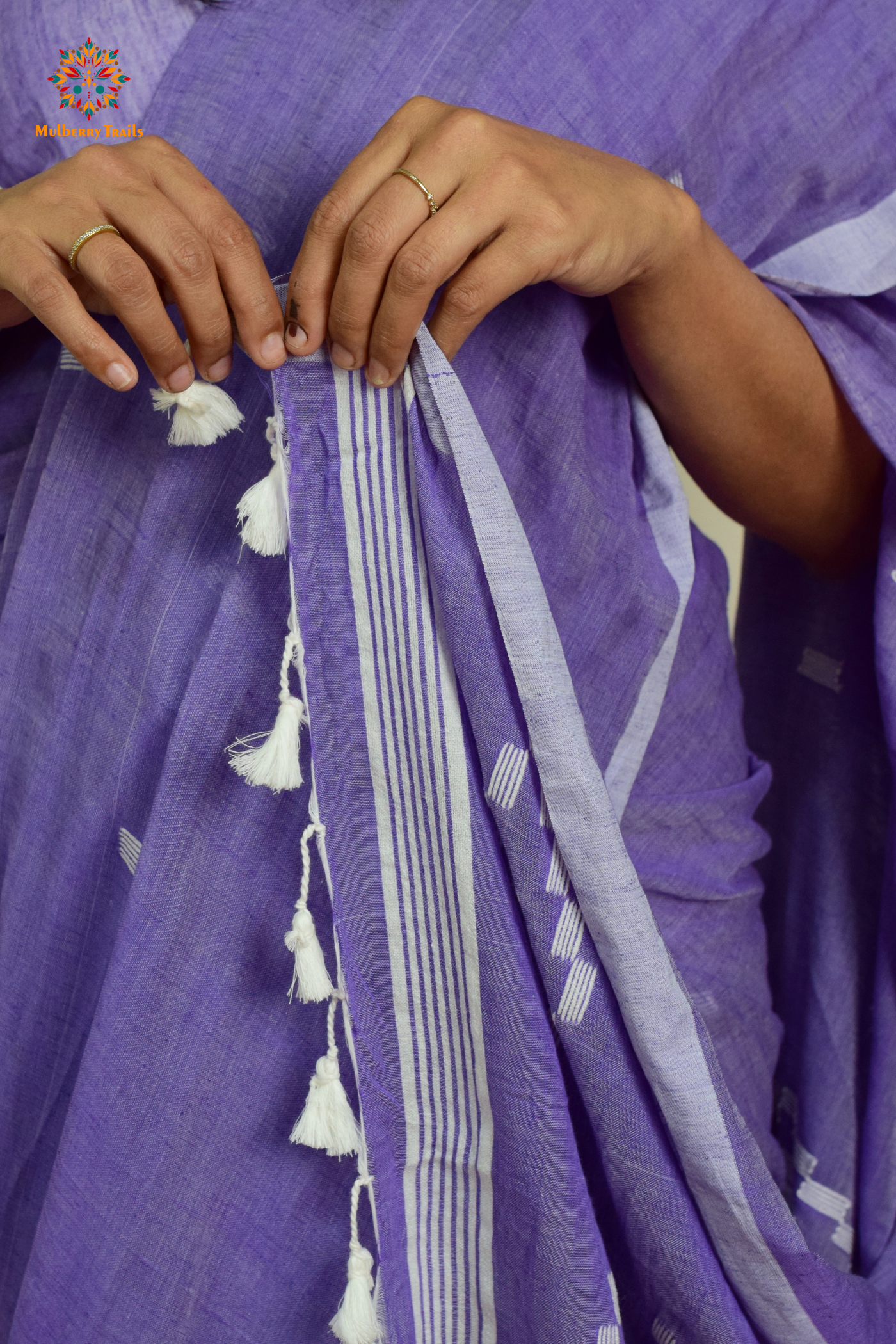 Yami: Flowy Summer Cotton Saree Lavendar