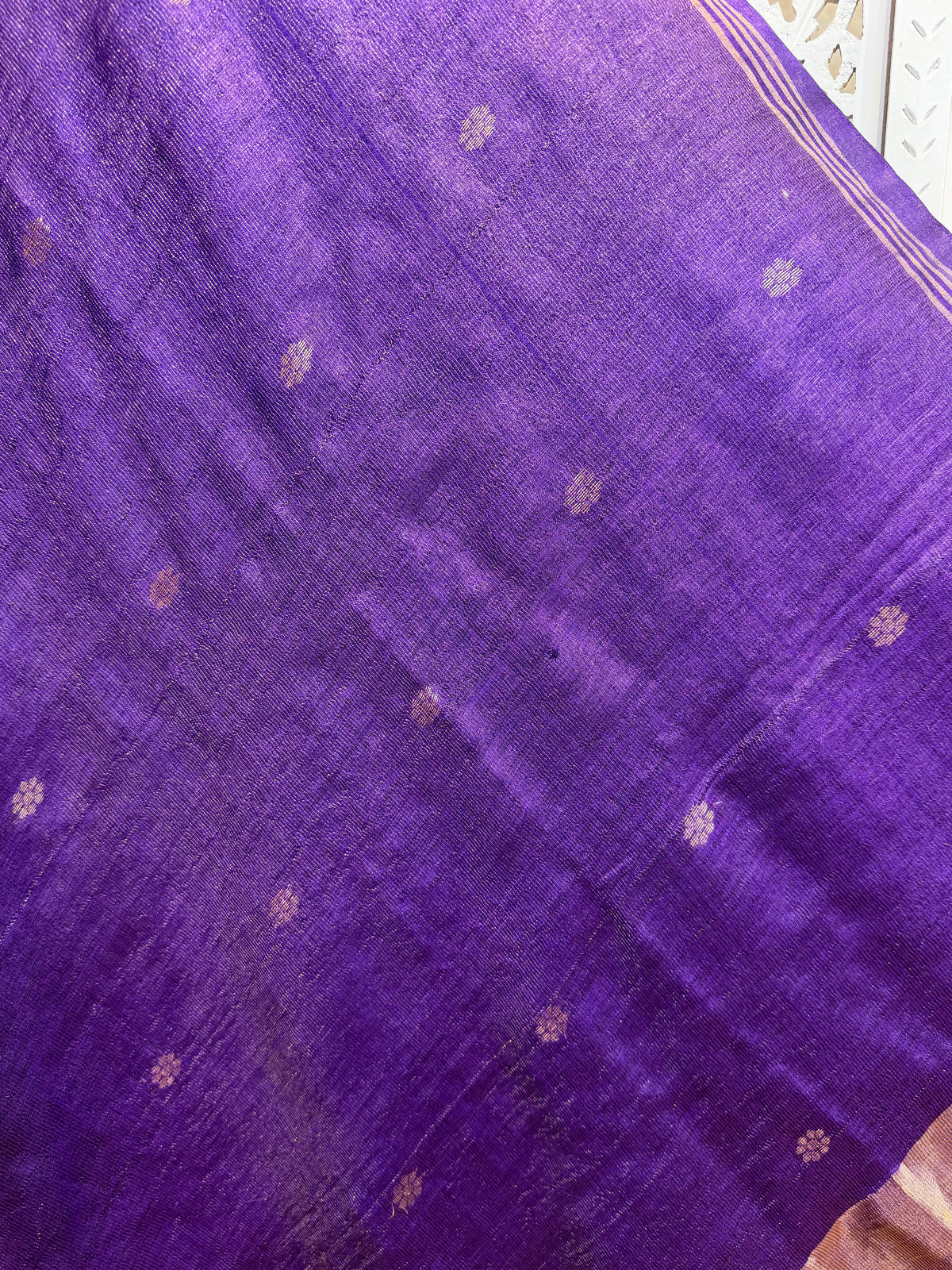 Meghana: Premiun Tusser silk Saree_purple paithani design