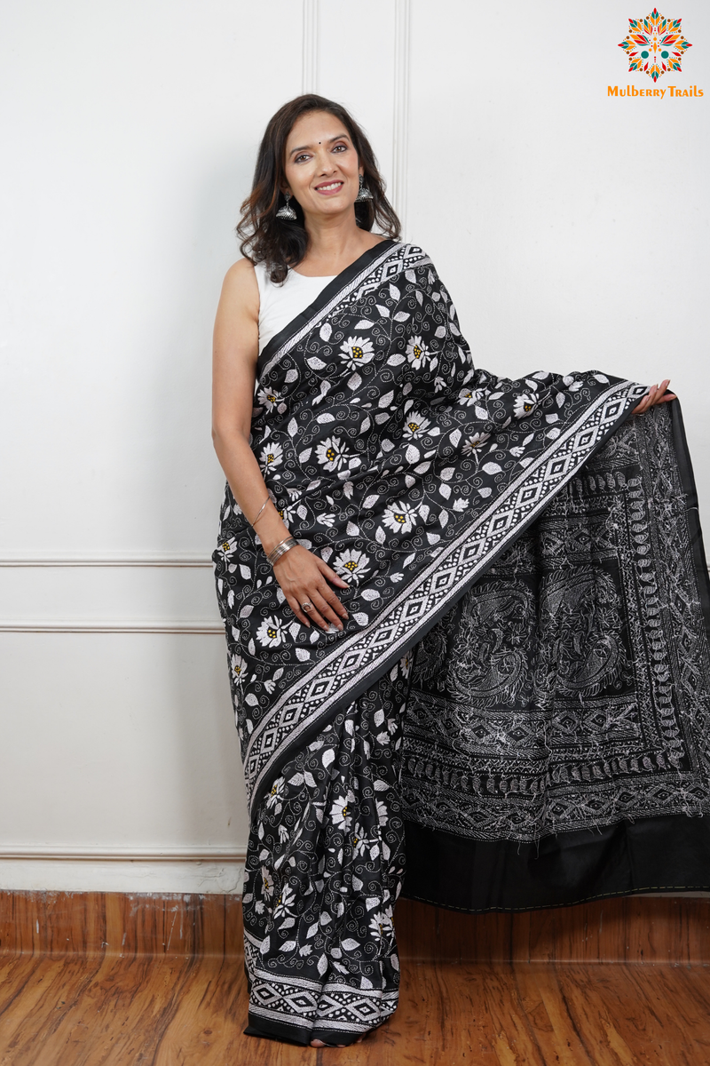 - Kantha Embroidery Saree 
- Pure Silk Saree with Kantha Work 
- Handwoven Silk Saree for Weddings 
- Luxury Kantha Silk Saree 
- Premium Sarees for Festive Occasions 