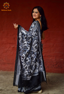 Koyna - Art Silk Kantha Embroidery Saree