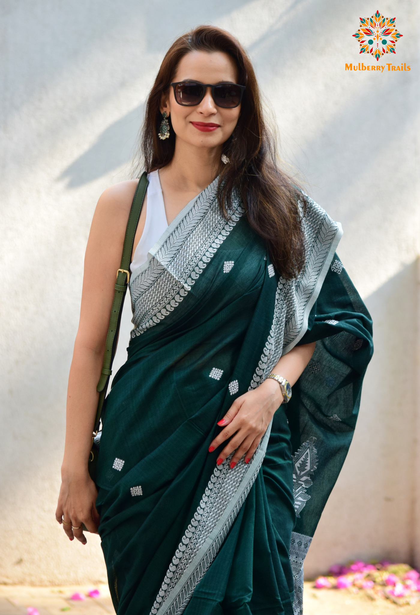 Ahana: Premium Handwoven Cotton Saree - Green