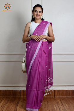 Yami: Flowy Summer Cotton Saree Purple