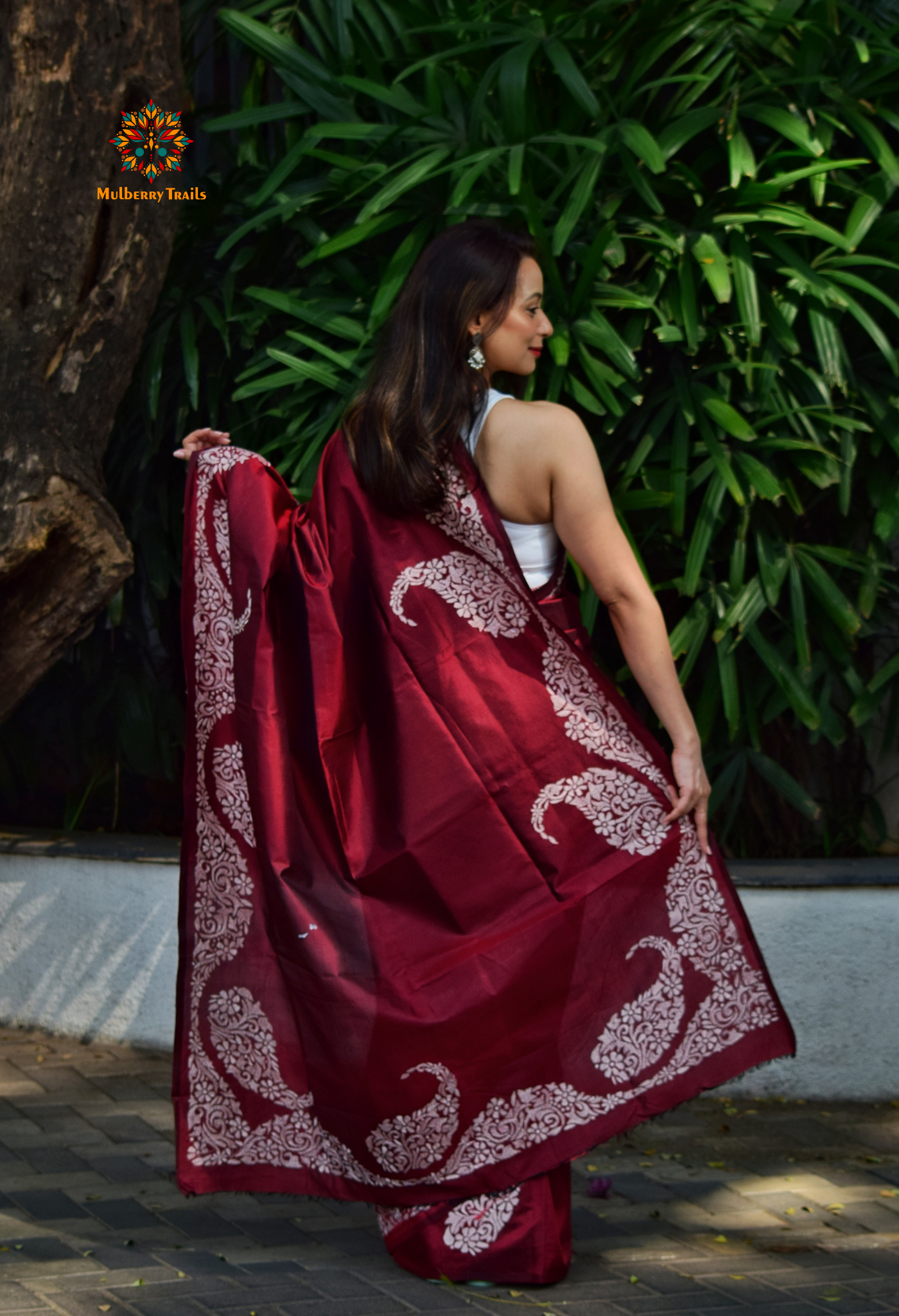 Rima - Bangalore Silk Kantha Embroidery Saree