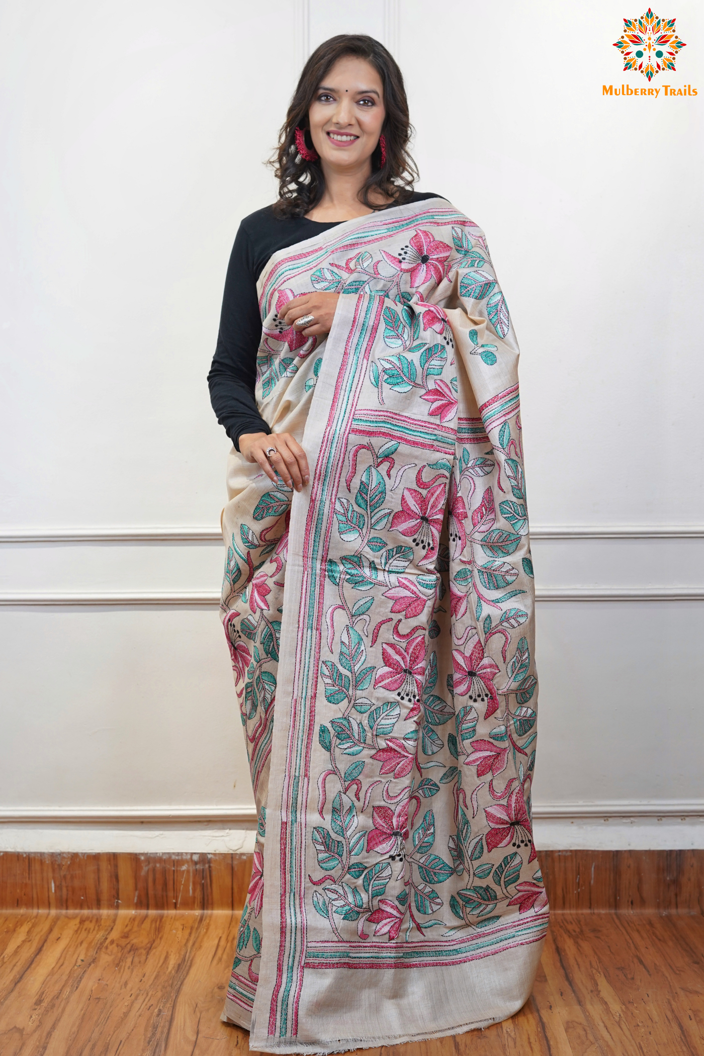 - Kantha Embroidery Saree 
- Pure Silk Saree with Kantha Work 
- Handwoven Silk Saree for Weddings 
- Luxury Kantha Silk Saree 
- Premium Sarees for Festive Occasions 