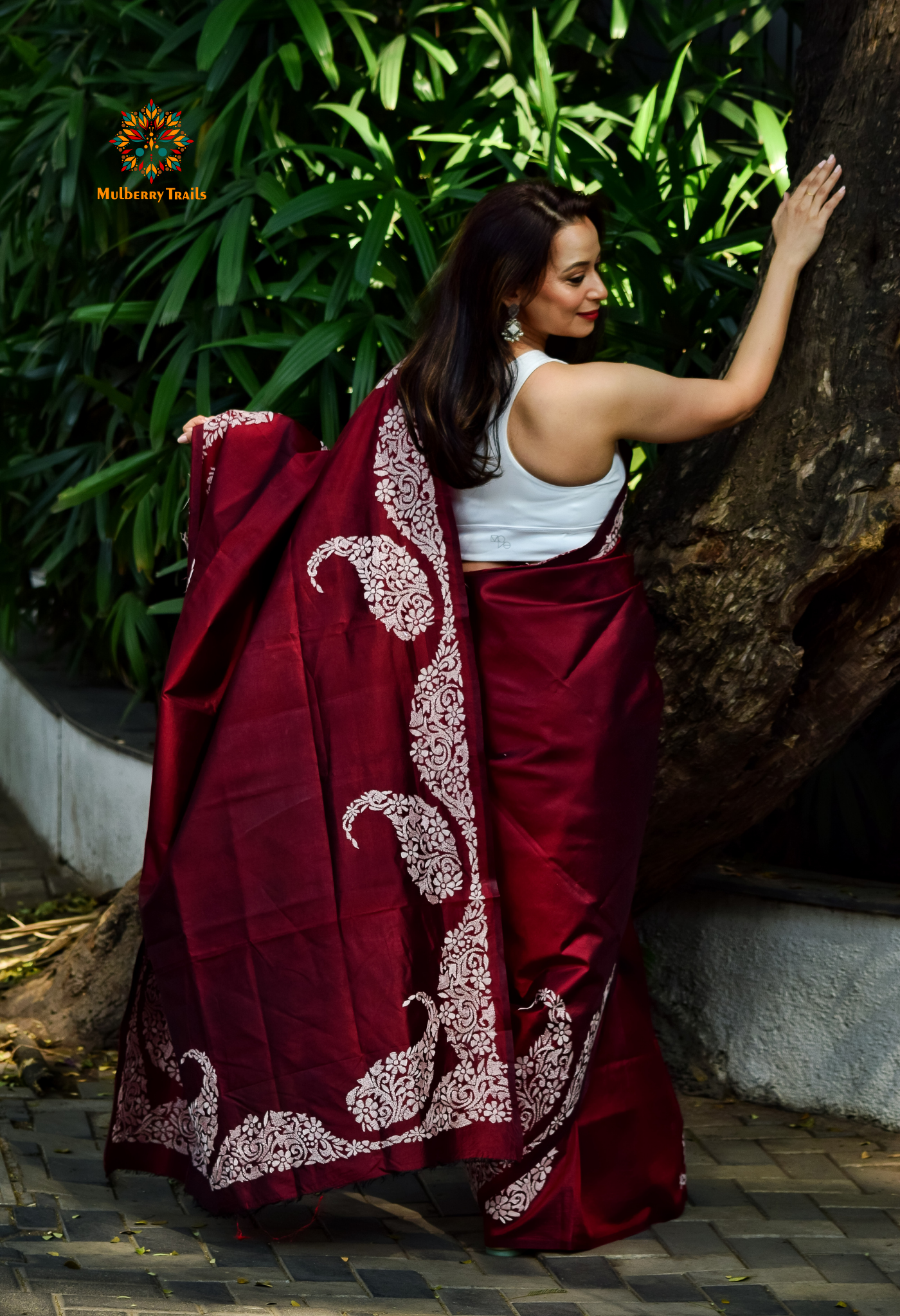 Rima - Bangalore Silk Kantha Embroidery Saree