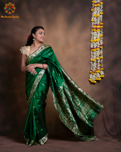Green Pure Silk Resham Meenakari Baluchari