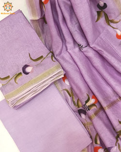 Hand-painted Chanderi Dress Material with Cotton Salwar