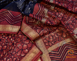 Maheshwari Dress Material with Cotton Salwar - Red