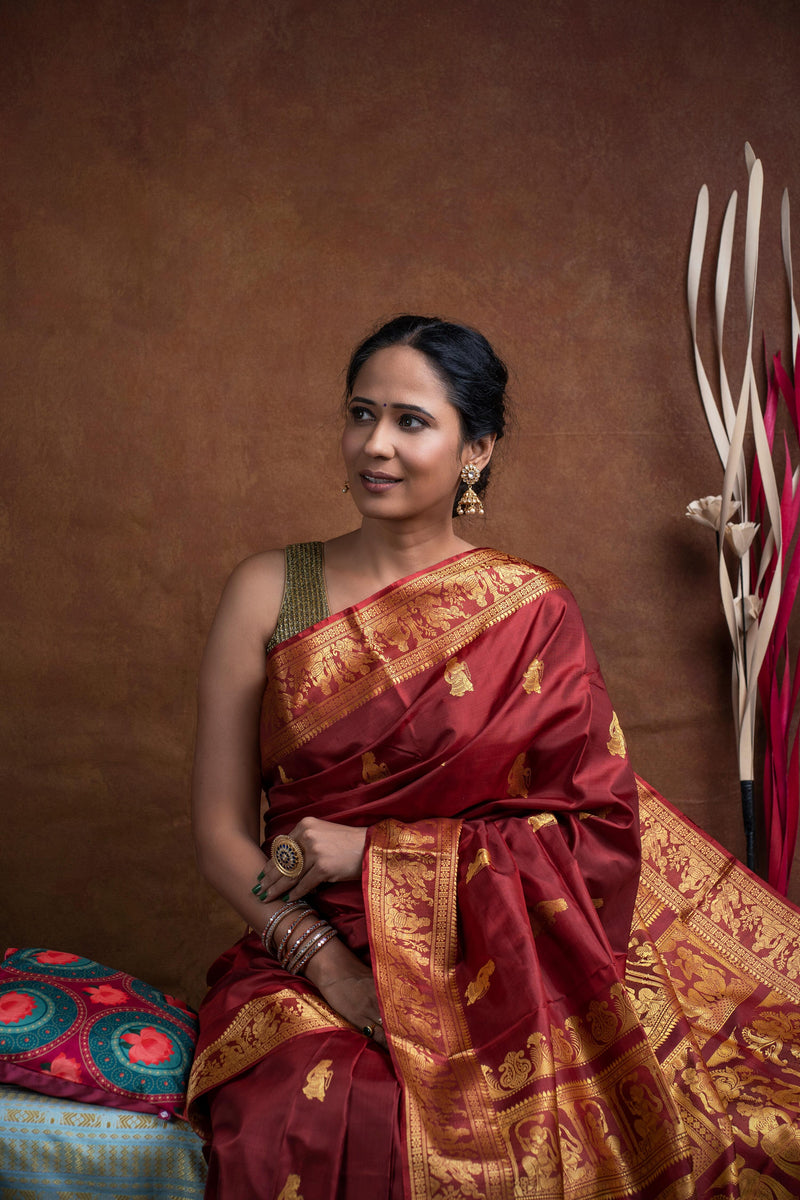 Red wedding silk sarees for women gift Baluchari Saree Women Ethnic Wear  Bhagalpuri Sarees Wedding Banarasi