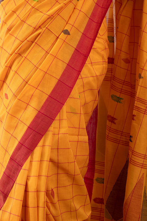 Cotton Handloom Saree - Yellow